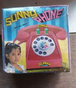 Vintage Pink Toy Rotary Phone