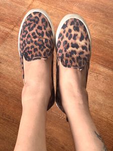 Leopard Print Slip-On Sneakers