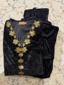 velvet kurta set