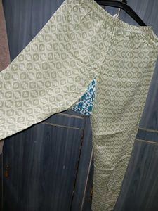 Elegant Green Printed Kurta Set with Dupatta