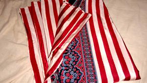 satin silk ajrakh saree