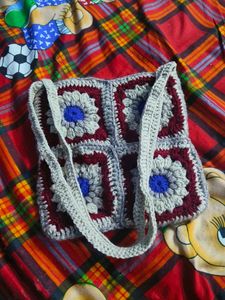 Handmade Crochet Granny Square Bag