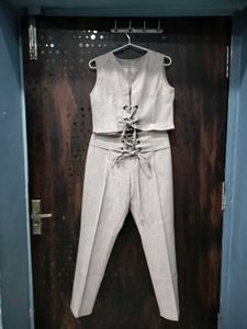 Women's Lace-Up Co-Ord Set with Blazer