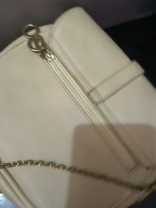 Cream Crossbody Bag with Gold Chain