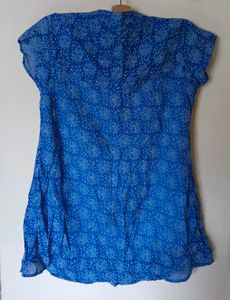 Blue Printed Short Kurta
