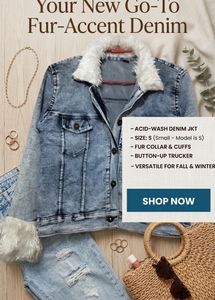 Stylish Denim Jacket with Fur Trim
