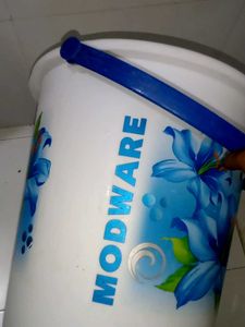 Blue Floral Plastic Bucket