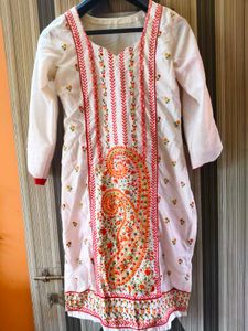 White Embroidered Kurta set
