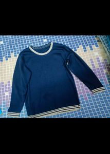 Navy Blue Embellished Full sleeve Top