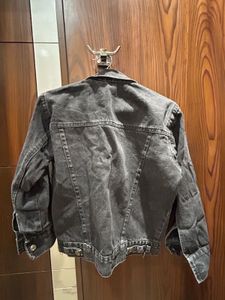 Faded Denim Blackish Grey Jacket
