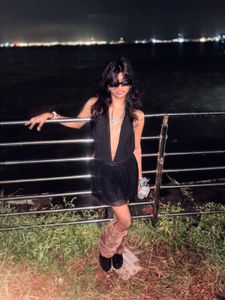 Edgy Black Sheer Mini Dress