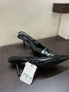 ZARA Black Slingback Heels
