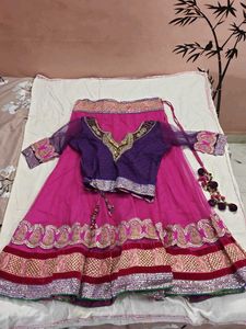 Vibrant Pink & Purple Lehenga Choli