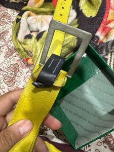 Being Human Yellow Leather Belt 32 waist