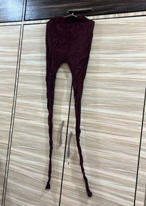 Chic Burgundy Silk Churidaar