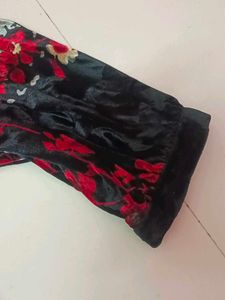 Floral Print Velvet short dress
