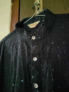 Men Elegant Black Kurta