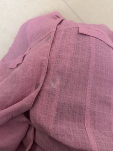 Pink Button-Up Collared Shirt