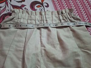 Beige High-Waisted Shorts