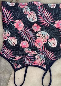 Tropical Print Bikini Top