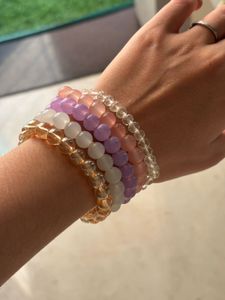 Colorful Beaded Stretch Bracelets (Set of 5)