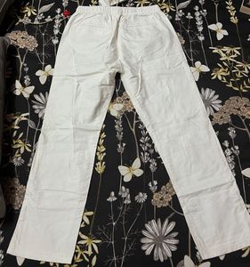 Zara White Relaxed Fit Pants