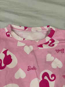 Pink Barbie Graphic Print T-Shirt