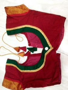 Elegant Green &amp; Red Saree