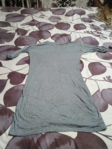 bodycon grey midi knee length soft material