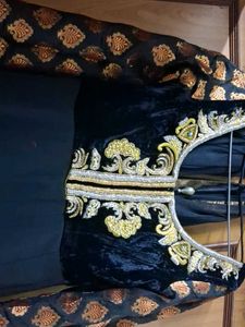 Elegant Black Kurta set with Gold Embroidery