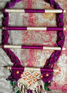 Boho Macrame Wall Hanging with Beads