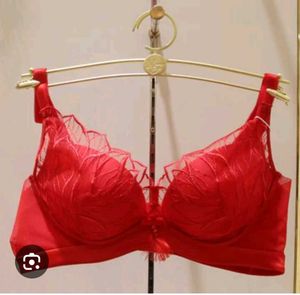 Red Satin Lace Bra
