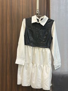 URBANIC Black &amp; White Tiered Dress