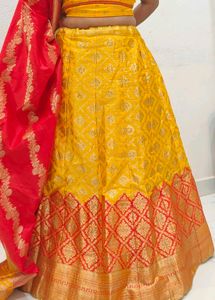 Beautiful Red &amp; Yellow Lehenga Choli