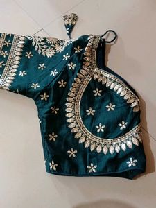 Emerald Green Embroidered Blouse