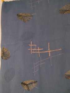 Straight Kurta With Dupatta, XS, Cream, Navy Blue