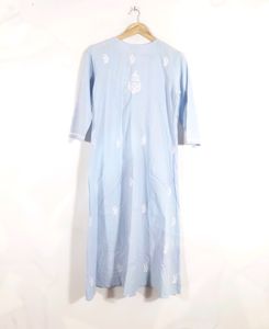 Light Blue Embroidery Kurta (Women's)
