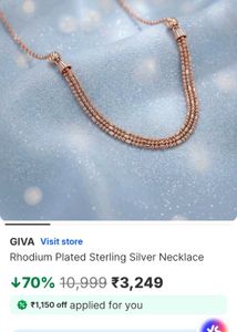 GIVA Rhodium Plated Sterling Silver Necklace