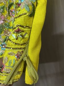 Vibrant Yellow Floral Kurta Set for M and L