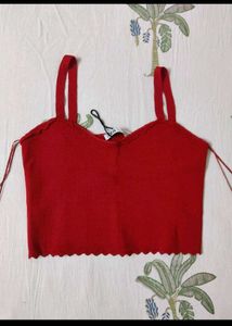 ZARA Red Knit cami top