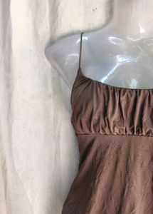 Brown Ruched Bodysuit Swimsuit
