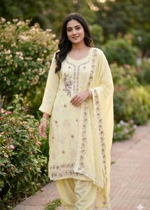 Beautiful Yellow Embroidered Kurta Set