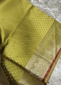 brand new Elegant Olive Green Silk Saree