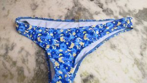 Blue Floral Bikini Bottom