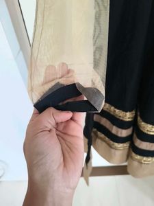 Elegant Black &amp; Gold Embroidered Anarkali Gown