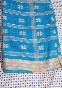 Beautiful Blue Checked Saree