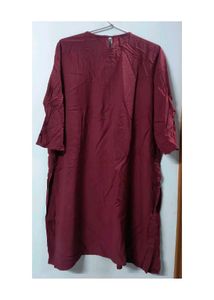 Burgundy Embroidered Kurta