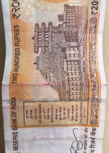 Authentic Indian 200 Rupee Banknote