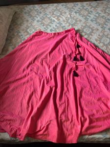 Vibrant double shadePink and orangeEthnic Skirt