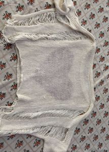 Cream Knit Top with Red Heart